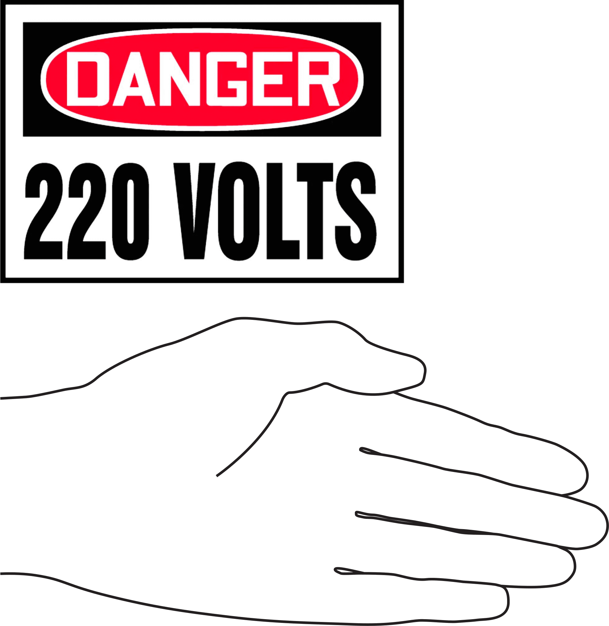 Elektrik Tehlikesi Etiketleri, Tehlike-220 Volt Mesajı
