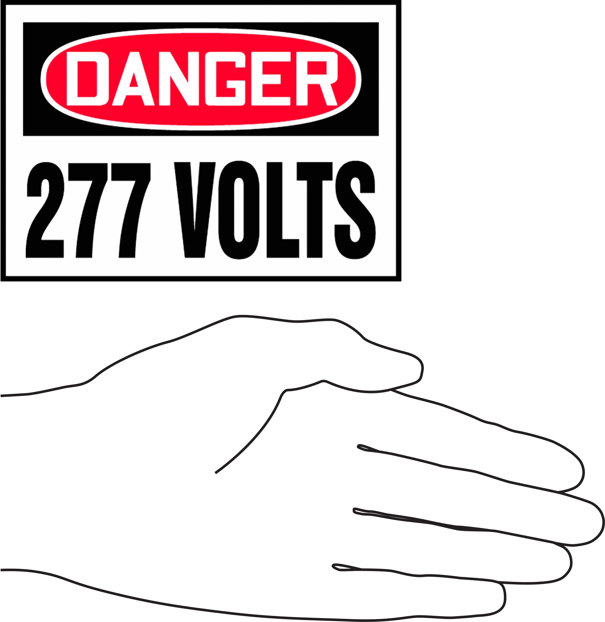 Elektrik Tehlikesi Etiketleri, Tehlike-277 Volt Mesajı