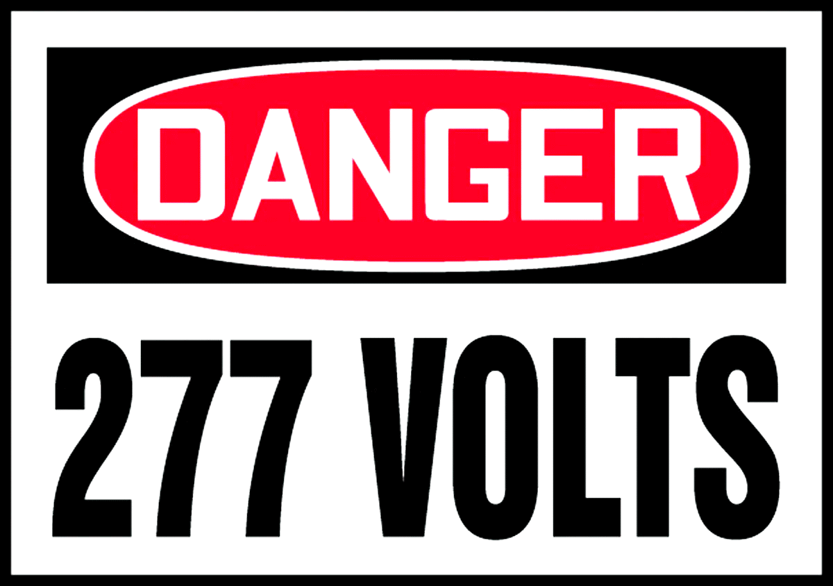 Elektrik Tehlikesi Etiketleri, Tehlike-277 Volt Mesajı