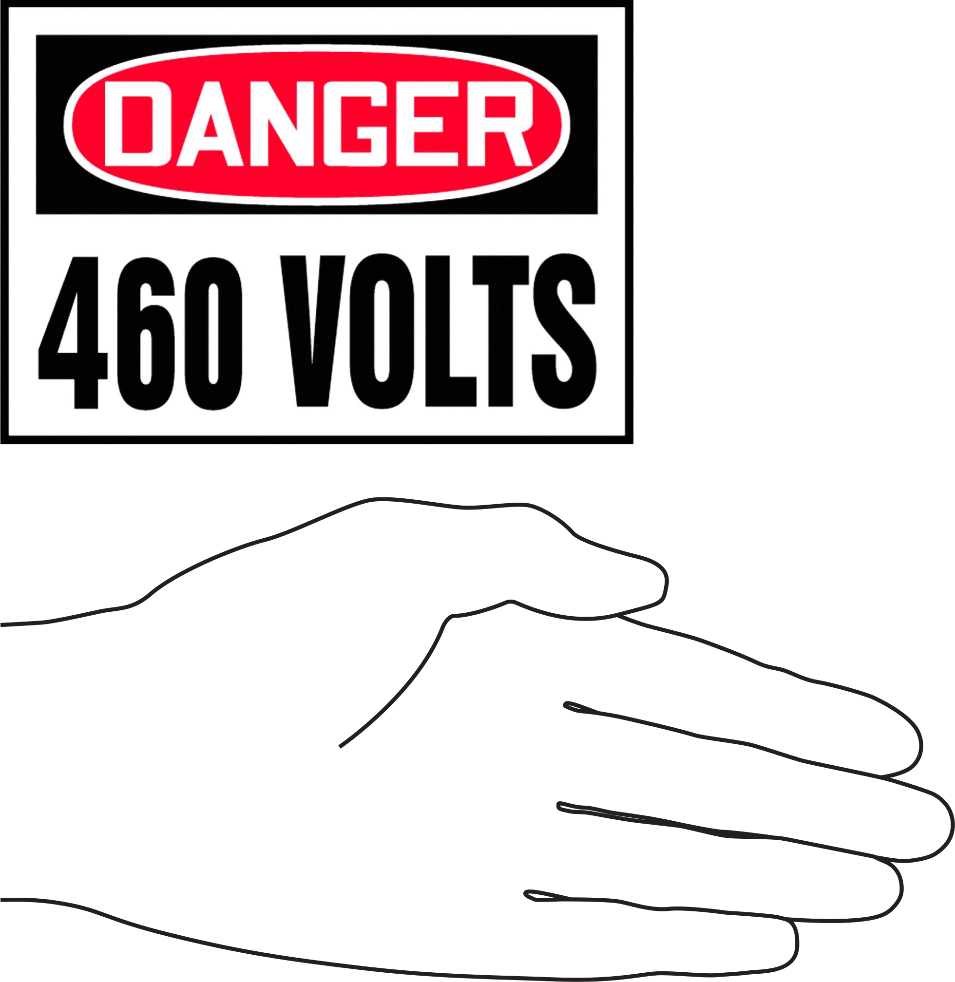 Elektrik Tehlikesi Etiketleri, Tehlike-460 Volt Mesajı