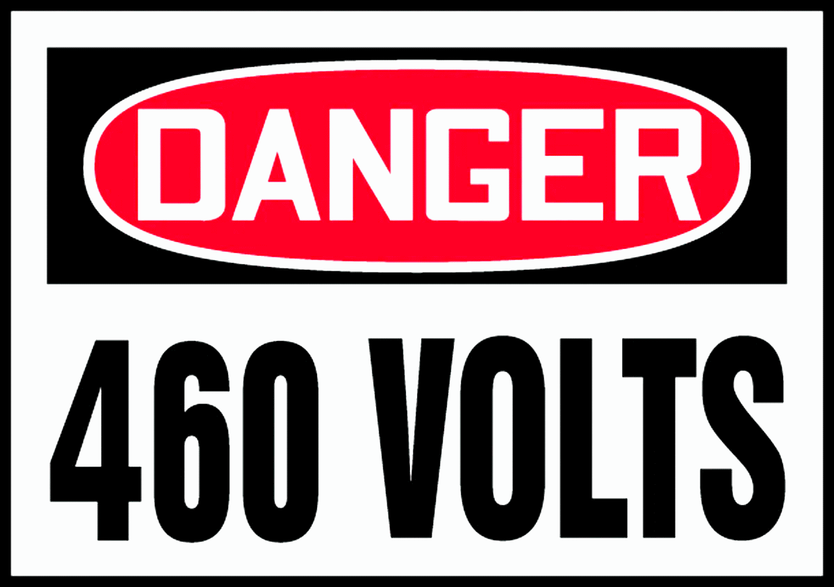Elektrik Tehlikesi Etiketleri, Tehlike-460 Volt Mesajı