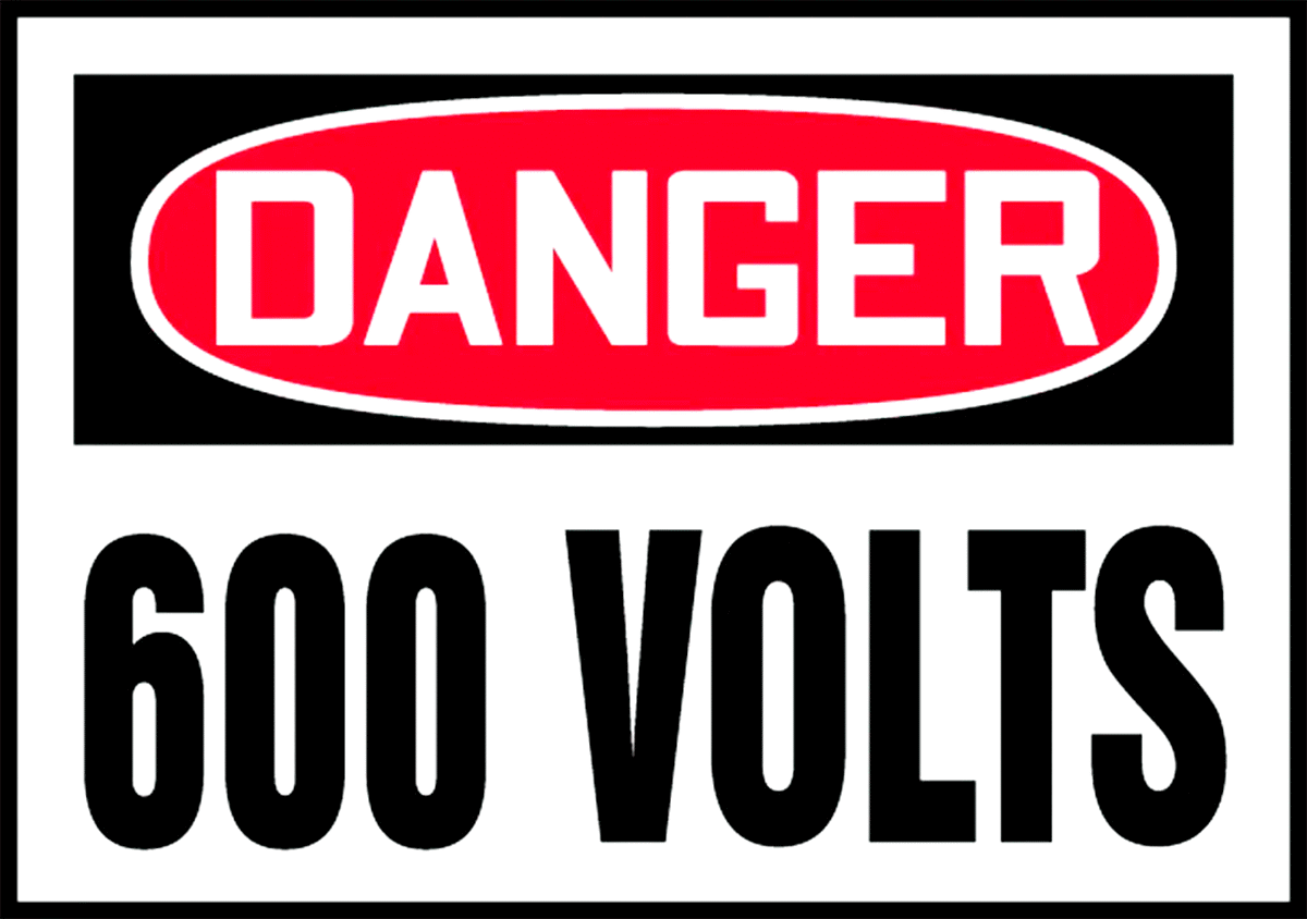Elektrik Tehlikesi Etiketleri, Tehlike-600 Volt Mesajı