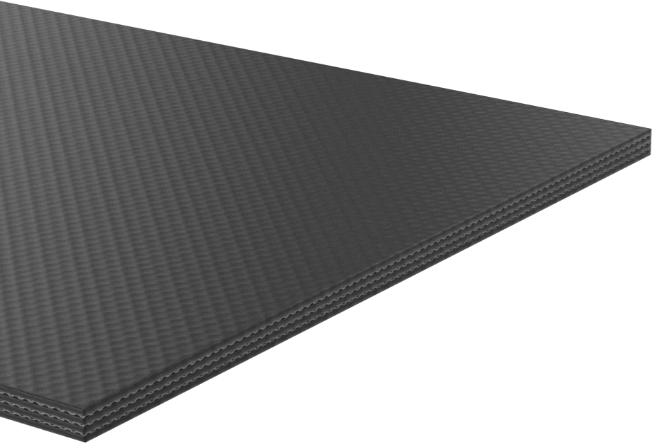 Yüksek Mukavemetli Kumaş Takviyeli EPDM Kauçuk Şerit, 2" x 36", 3/16" Kalınlık