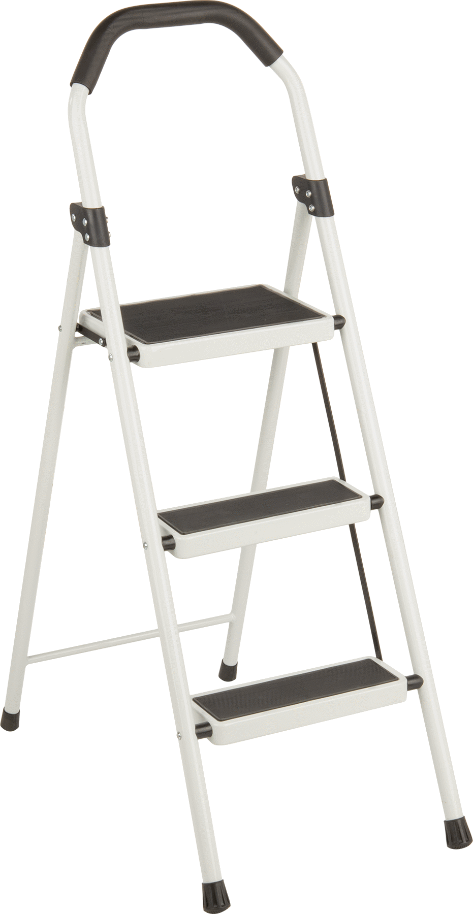 Çelik Katlanabilir Basamak Taburesi, 3 Basamak ile, 43“ Yükseklik x 17” Genişlik x 26" Derinlik Toplam