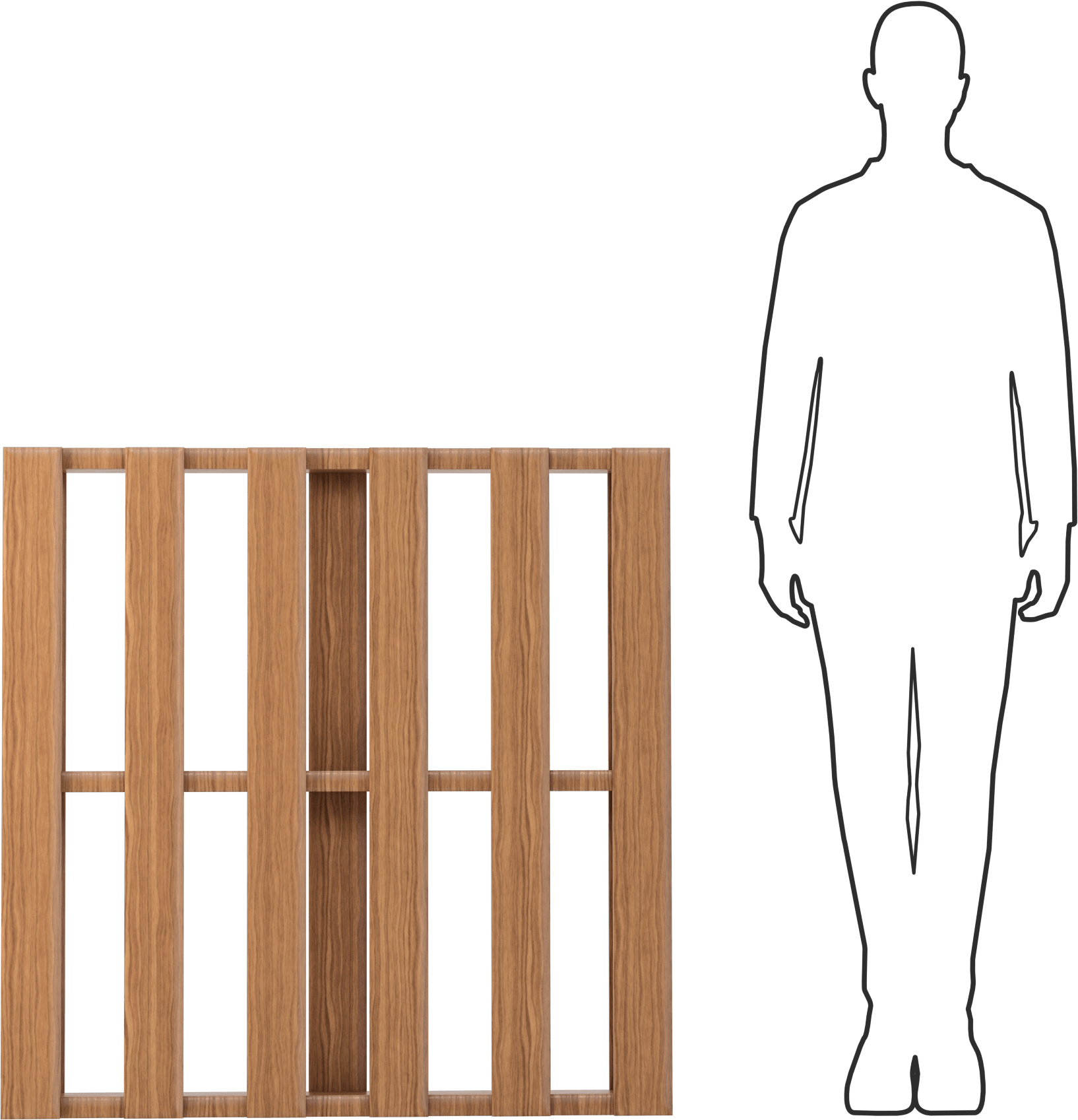 Ahşap Palet, 40“ Genişlik x 40” Derinlik x 4-5/8" Toplam Yükseklik