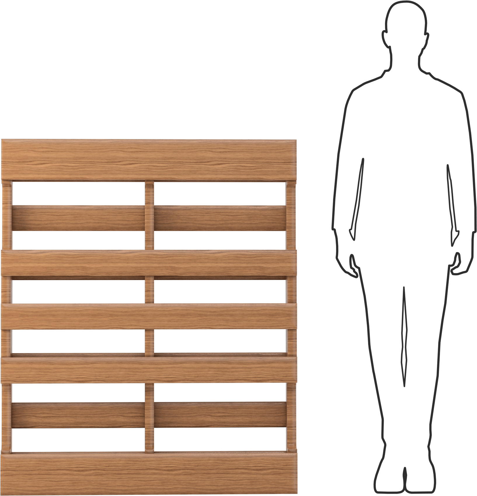 Ahşap Palet, 40“ Genişlik x 48” Derinlik x 4-5/8" Toplam Yükseklik