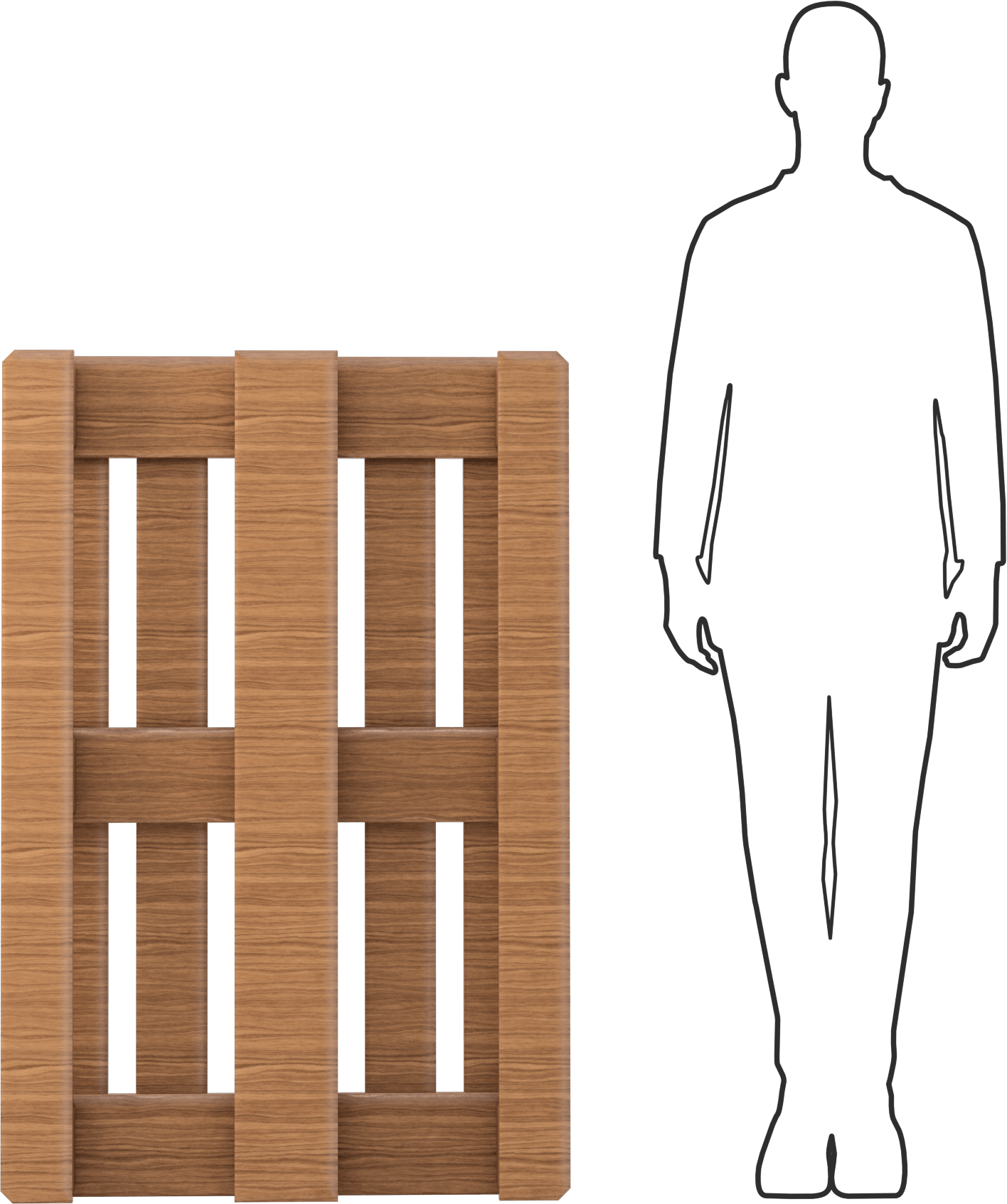 Ahşap Palet, 800 mm Genişlik x 1200 mm Derinlik x 144 mm Toplam Yükseklik