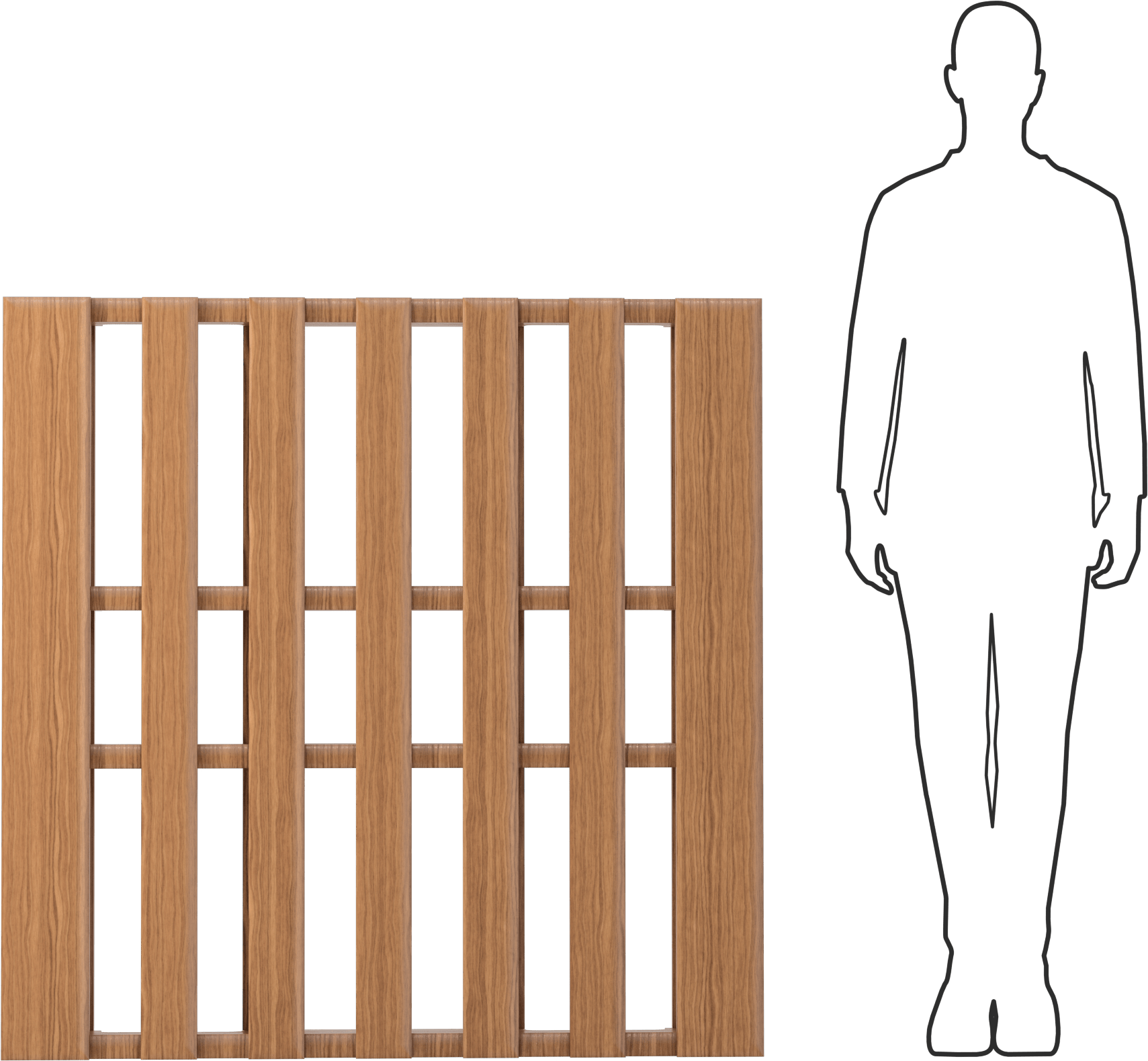 Ahşap Palet, 48“ Genişlik x 48” Derinlik x 5" Toplam Yükseklik