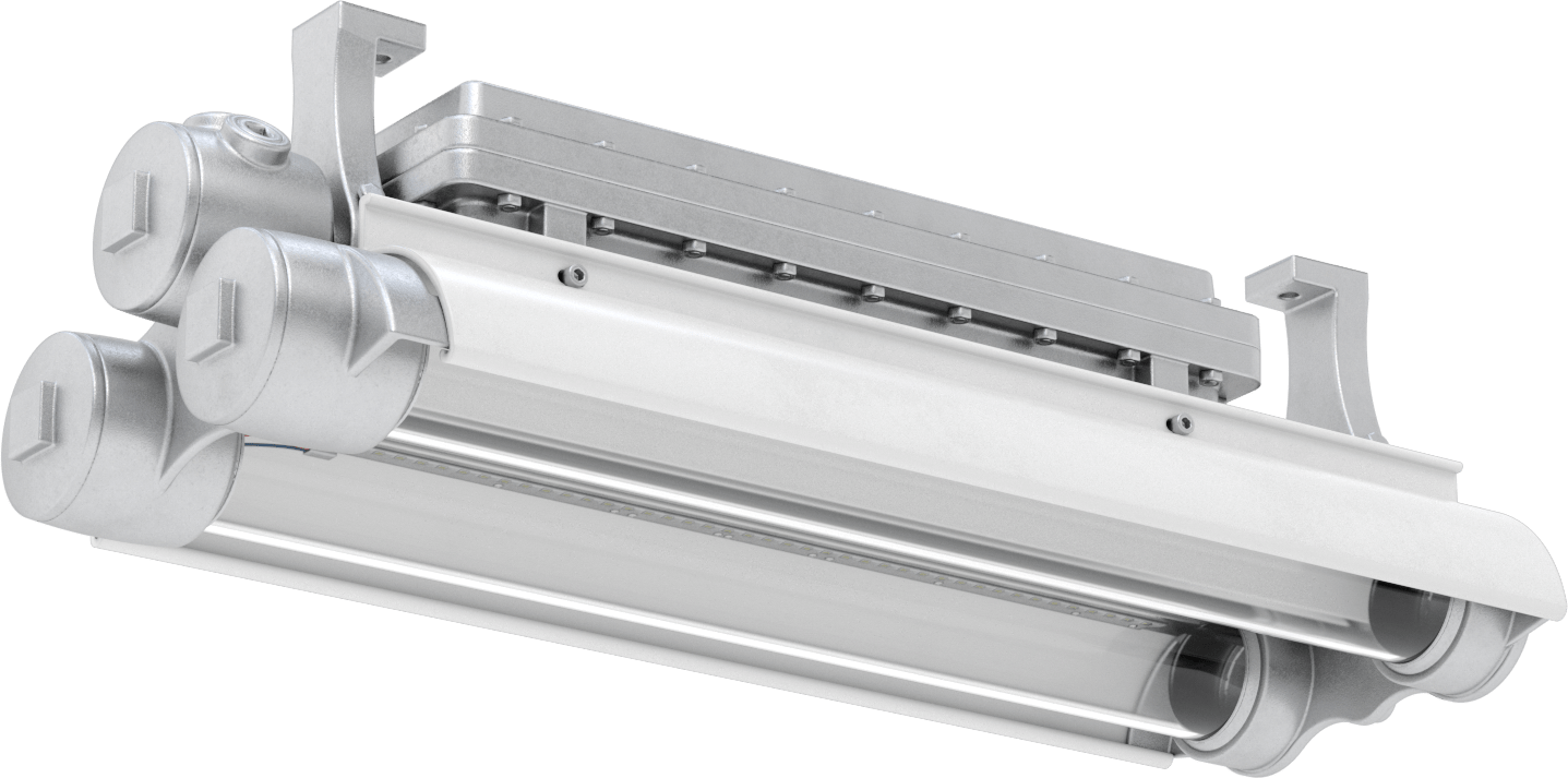 Patlamaya Dayanıklı Tavan Işığı, Dahili LED, 27-1/2" Toplam Uzunluk