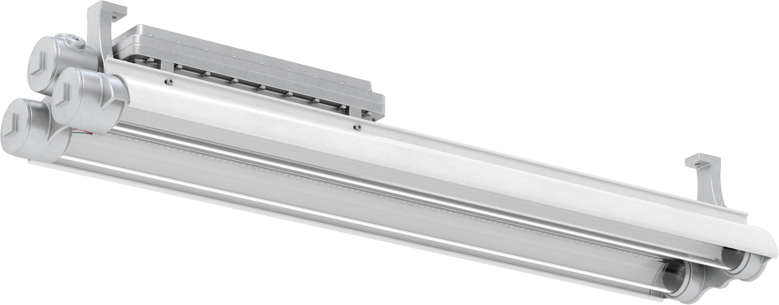 Patlamaya Dayanıklı Tavan Işığı, Dahili LED, 51-1/2" Toplam Uzunluk
