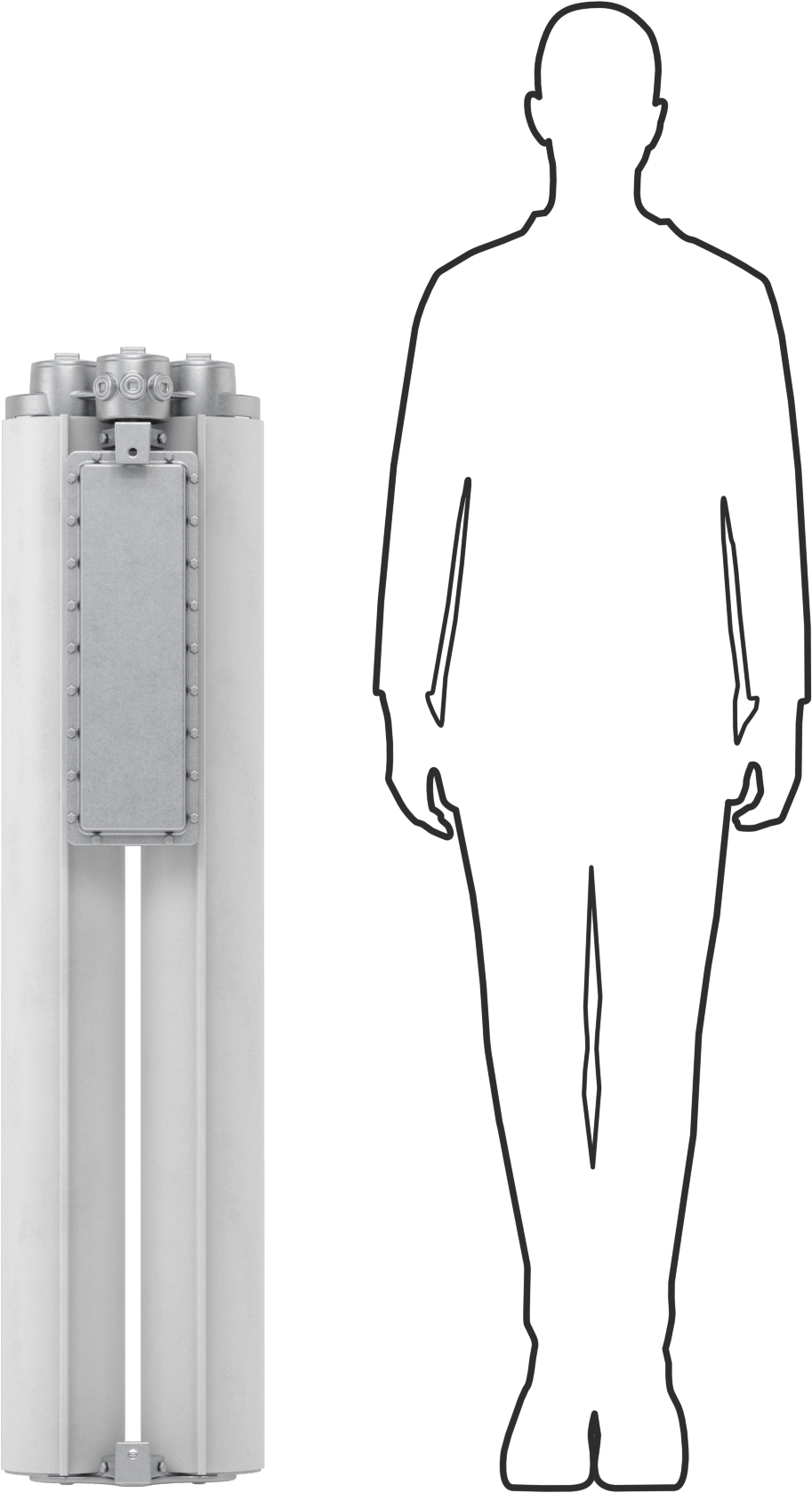 Patlamaya Dayanıklı Tavan Işığı, Dahili LED, 51-1/2" Toplam Uzunluk