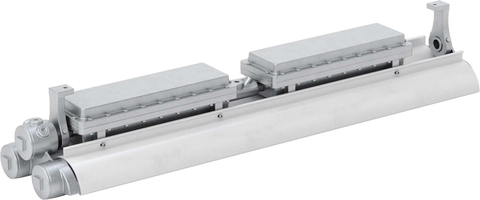 Patlamaya Dayanıklı Tavan Işığı, Yedek Pilli Dahili LED, 51-1/2" Toplam Uzunluk