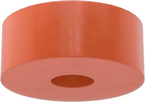 Güçlendirilmiş Silikon Dişsiz Delikli Tamponlar, 5/8" OD, 1/4" Yükseklik