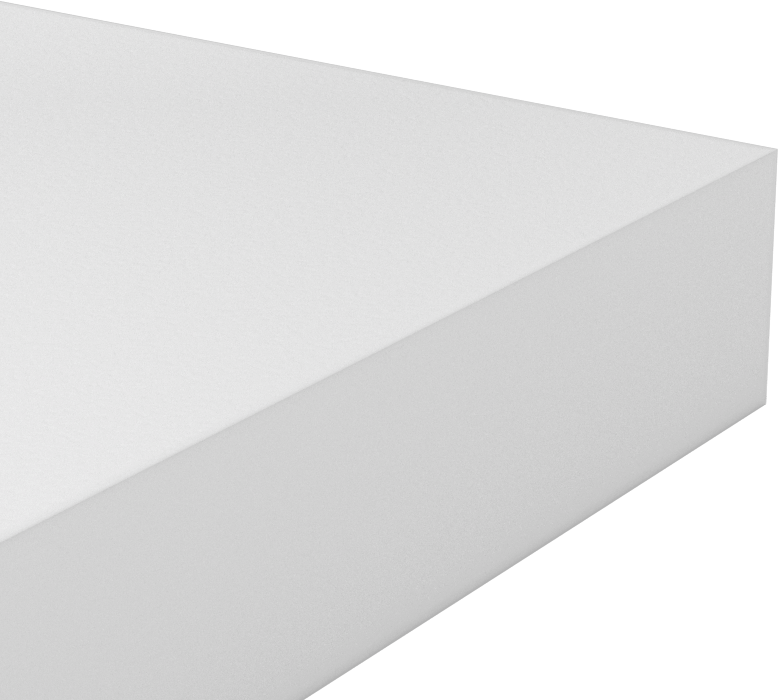 Yüksek Sıcaklık Kaygan UHMW Polietilen, Levha, 1" Kalınlık, 6" x 6"