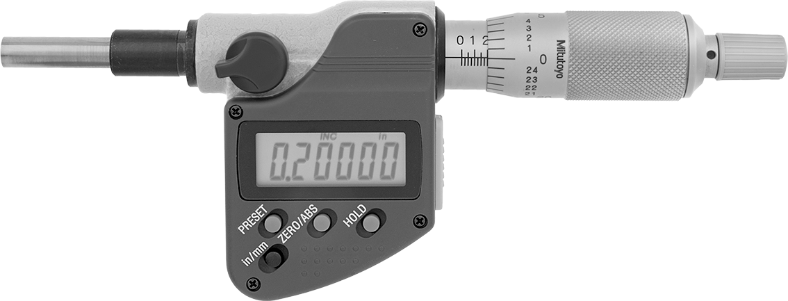 Mitutoyo Elektronik Mikrometre Başlığı, Dönen Düz Uçlu Mil, Model 350-351-32