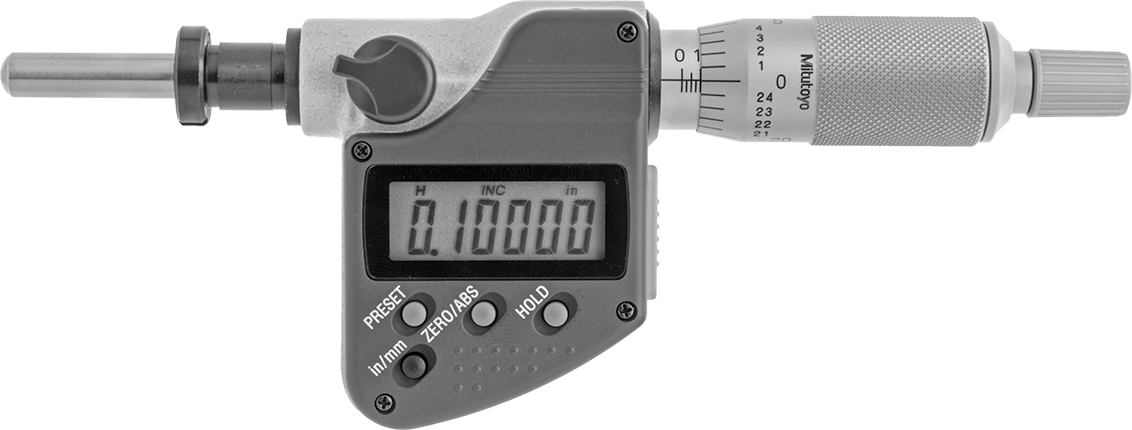 Mitutoyo Elektronik Mikrometre Başlığı, Dönen Yuvarlak Uçlu Mil ile, Model 350-354-32