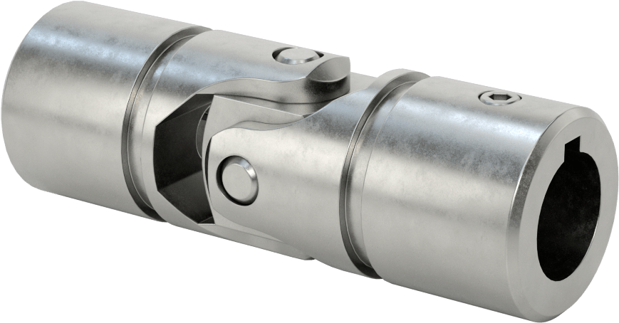 Pim ve Bloklu Tekli U-Eklem, Çelik, 3/4“ Çap x 1-1/16” Derinlikte Yivli Mil için