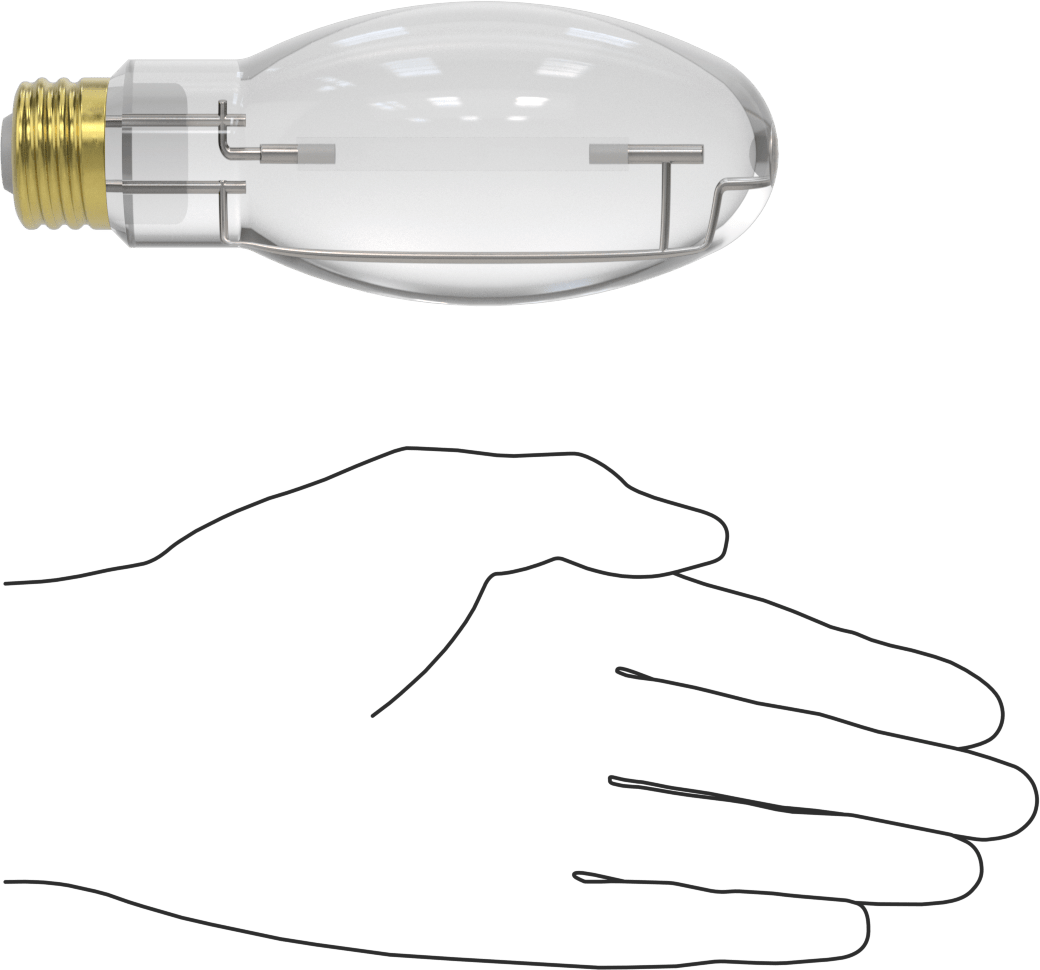 Ampul, Yüksek Basınçlı Sodyum, Koni, E26 Taban, 100W, 9500 Lumens