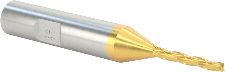 TiN Kaplamalı Kobalt Çelik Konik Kare Uçlu Freze, 1/2 Derece Konik/Yan, 3/32" Freze Çapı, 2-5/8" Toplam Uzunluk