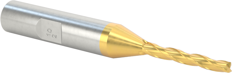 TiN Kaplamalı Kobalt Çelik Konik Kare Uçlu Freze, 1/2 Derece Konik/Yan, 1/8" Freze Çapı, 3-1/8" Toplam Uzunluk