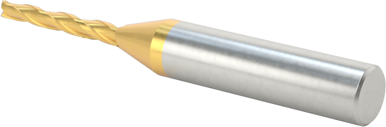 TiN Kaplamalı Kobalt Çelik Konik Kare Uçlu Freze, 1/2 Derece Konik/Yan, 1/8" Freze Çapı, 3-1/8" Toplam Uzunluk