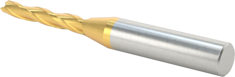 TiN Kaplamalı Kobalt Çelik Konik Kare Uçlu Freze, 1/2 Derece Konik/Yan, 3/16" Freze Çapı, 3-1/8" Toplam Uzunluk