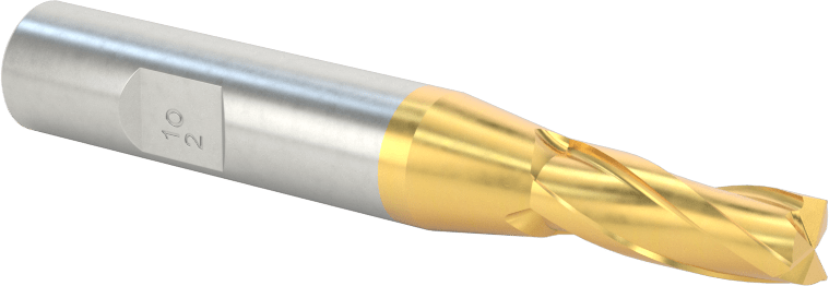 TiN Kaplamalı Kobalt Çelik Konik Kare Uçlu Freze, 1/2 Derece Konik/Yan, 1/4" Freze Çapı, 2-1/2" Toplam Uzunluk