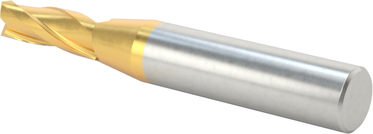 TiN Kaplamalı Kobalt Çelik Konik Kare Uçlu Freze, 1/2 Derece Konik/Yan, 1/4" Freze Çapı, 2-1/2" Toplam Uzunluk