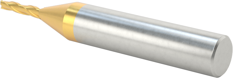 TiN Kaplamalı Kobalt Çelik Konik Kare Uçlu Freze, 1 Derece Konik/Yan, 3/32" Freze Çapı, 1/2" Kesme Uzunluğu