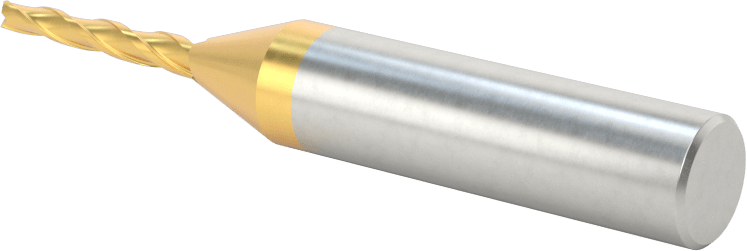 TiN Kaplamalı Kobalt Çelik Konik Kare Uçlu Freze, 1 Derece Konik/Yan, 3/32" Freze Çapı, 3/4" Kesim Uzunluğu