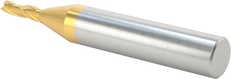 TiN Kaplamalı Kobalt Çelik Konik Kare Uçlu Freze, 1 Derece Konik/Yan, 1/8" Freze Çapı, 1/2" Kesme Uzunluğu