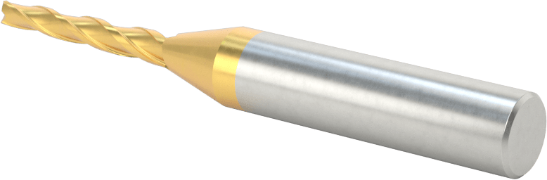 TiN Kaplamalı Kobalt Çelik Konik Kare Uçlu Freze, 1 Derece Konik/Yan, 1/8" Freze Çapı, 1" Kesme Uzunluğu