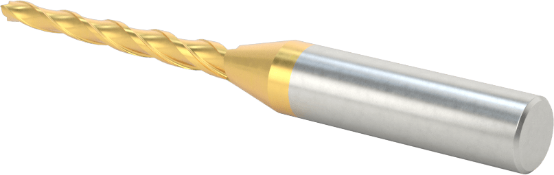 TiN Kaplamalı Kobalt Çelik Konik Kare Uçlu Freze, 1 Derece Konik/Yan, 1/8" Freze Çapı, 3-1/4" Toplam Uzunluk