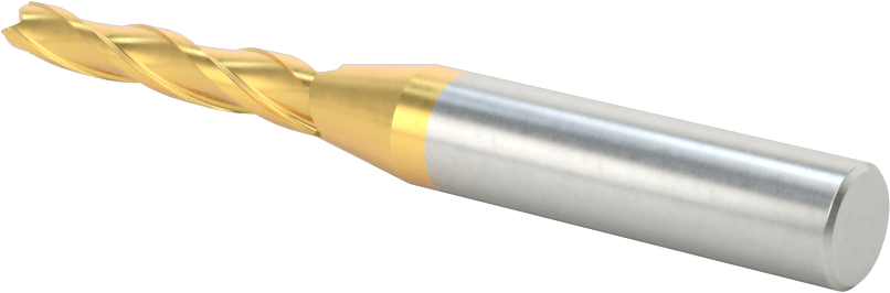 TiN Kaplamalı Kobalt Çelik Konik Kare Uçlu Freze, 1 Derece Konik/Yan, 3/16" Freze Çapı, 3-1/8" Toplam Uzunluk