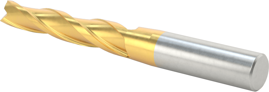 TiN Kaplamalı Kobalt Çelik Konik Kare Uçlu Freze, 1 Derece Konik/Yan, 3/8" Freze Çapı, 4-1/4" Toplam Uzunluk