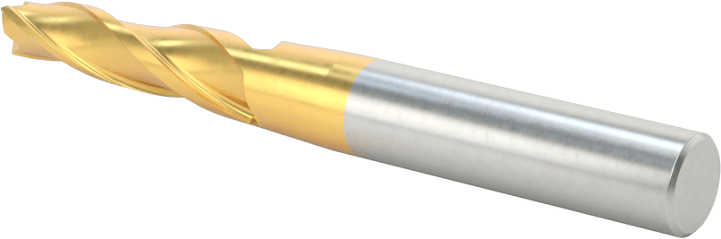 TiN Kaplamalı Kobalt Çelik Konik Kare Uçlu Freze, 2 Derece Konik/Yan, 1/4" Freze Çapı, 3-1/8" Toplam Uzunluk
