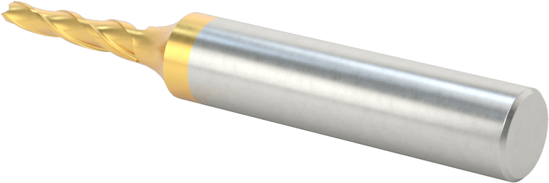 TiN Kaplamalı Kobalt Çelik Konik Kare Uçlu Freze, 2 Derece Konik/Yan, 3 mm Freze Çapı, 70 mm Toplam Uzunluk