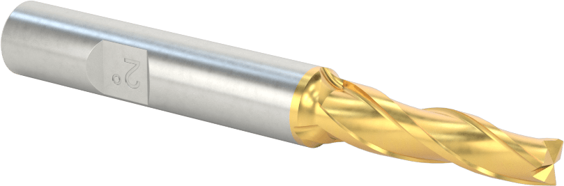 TiN Kaplamalı Kobalt Çelik Konik Kare Uçlu Freze, 2 Derece Konik/Yan, 6 mm Freze Çapı, 80 mm Toplam Uzunluk