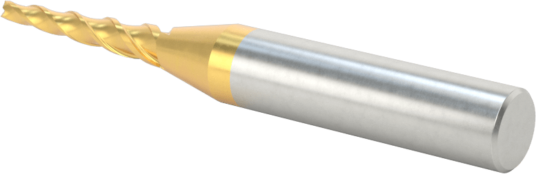 TiN Kaplamalı Kobalt Çelik Konik Kare Uçlu Freze, 3 Derece Konik/Yan, 3/32" Freze Çapı, 2-7/8" Toplam Uzunluk