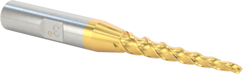 TiN Kaplamalı Kobalt Çelik Konik Kare Uçlu Freze, 3 Derece Konik/Yan, 3/32" Freze Çapı, 3-1/4" Toplam Uzunluk