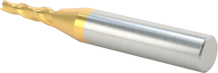 TiN Kaplamalı Kobalt Çelik Konik Kare Uçlu Freze, 3 Derece Konik/Yan, 1/8" Freze Çapı, 2-5/8" Toplam Uzunluk