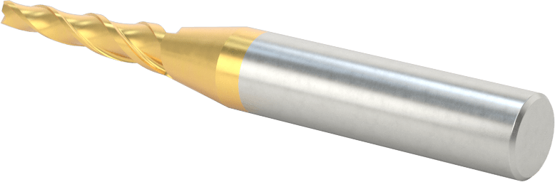 TiN Kaplamalı Kobalt Çelik Konik Kare Uçlu Freze, 3 Derece Konik/Yan, 1/8" Freze Çapı, 2-7/8" Toplam Uzunluk