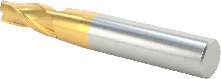 TiN Kaplamalı Kobalt Çelik Konik Kare Uçlu Freze, 3 Derece Konik/Yan, 1/4" Freze Çapı, 2-1/2" Toplam Uzunluk
