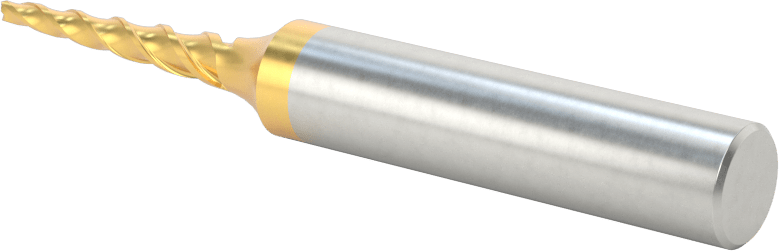 TiN Kaplamalı Kobalt Çelik Konik Kare Uçlu Freze, 3 Derece Konik/Yan, 2 mm Freze Çapı, 75 mm Toplam Uzunluk