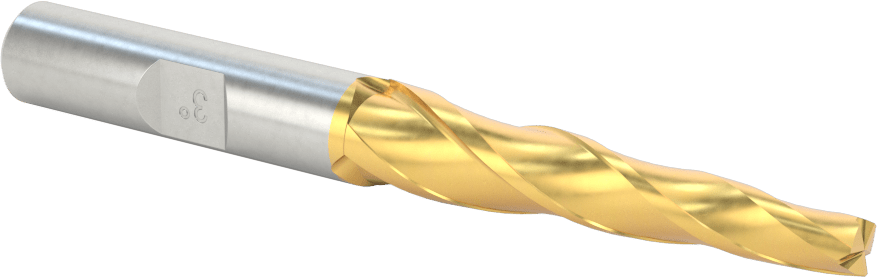 TiN Kaplamalı Kobalt Çelik Konik Kare Uçlu Freze, 3 Derece Konik/Yan, 6 mm Freze Çapı, 110 mm Toplam Uzunluk