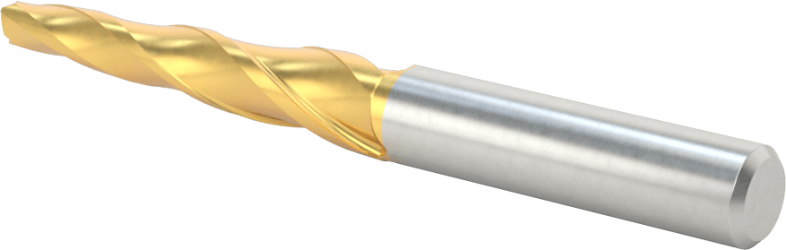 TiN Kaplamalı Kobalt Çelik Konik Kare Uçlu Freze, 3 Derece Konik/Yan, 6 mm Freze Çapı, 110 mm Toplam Uzunluk