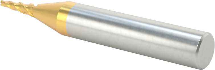 TiN Kaplamalı Kobalt Çelik Konik Kare Uçlu Freze, 5 Derece Koniklik/Yan, 1/16" Freze Çapı, 2-5/8" Toplam Uzunluk