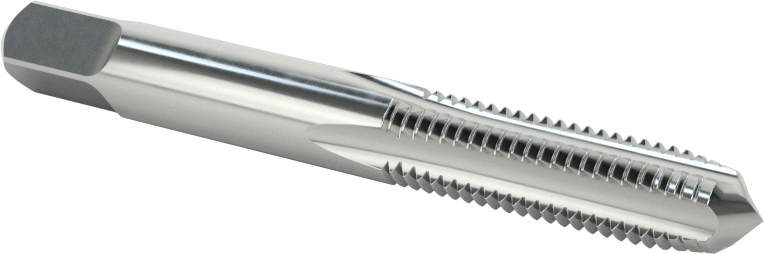 Kaplamasız Yüksek Hızlı Çelik Kılavuz, Standart Pah, M8 x 1,25 mm Diş, 1-1/8" Diş Uzunluğu