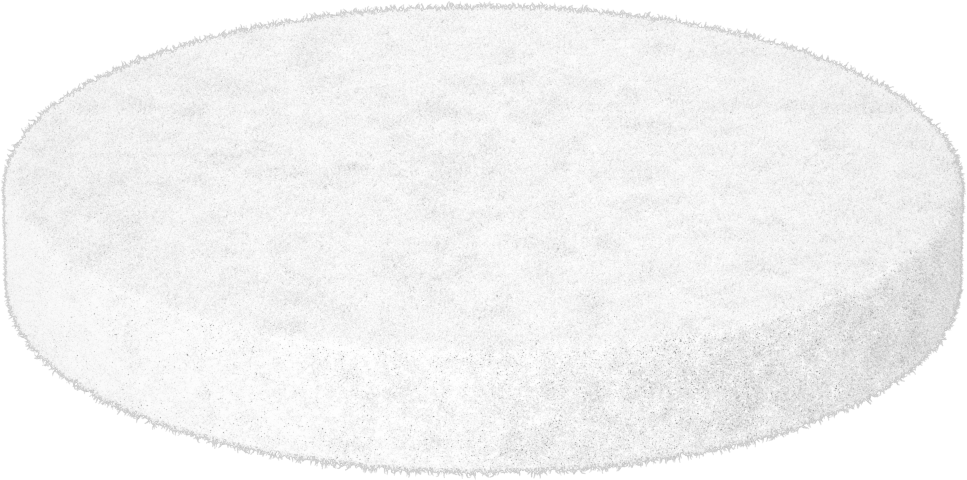 Sert F1 Keçe Diski, Yapışkan Arka Yüz, 4" Çap, 1/2" Kalınlık