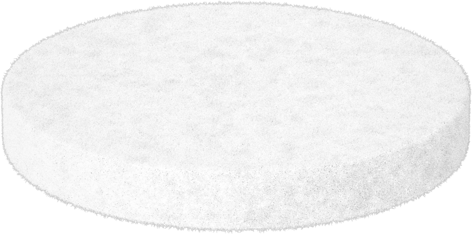 Sert F1 Keçe Diski, Düz Destek, 4" Çap, 1/2" Kalınlık